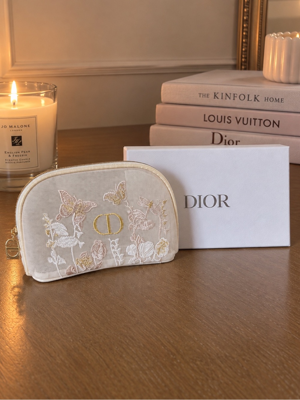 Dior Embroidered Butterfly Cosmetic Bag